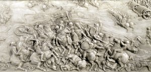 Slaget ved Agnadello, 14. mai, 1509, detalj fra graven til Ludvig XII (1462-1515) og Anne av Bretagne (1496-1533) 1515 (marmor)